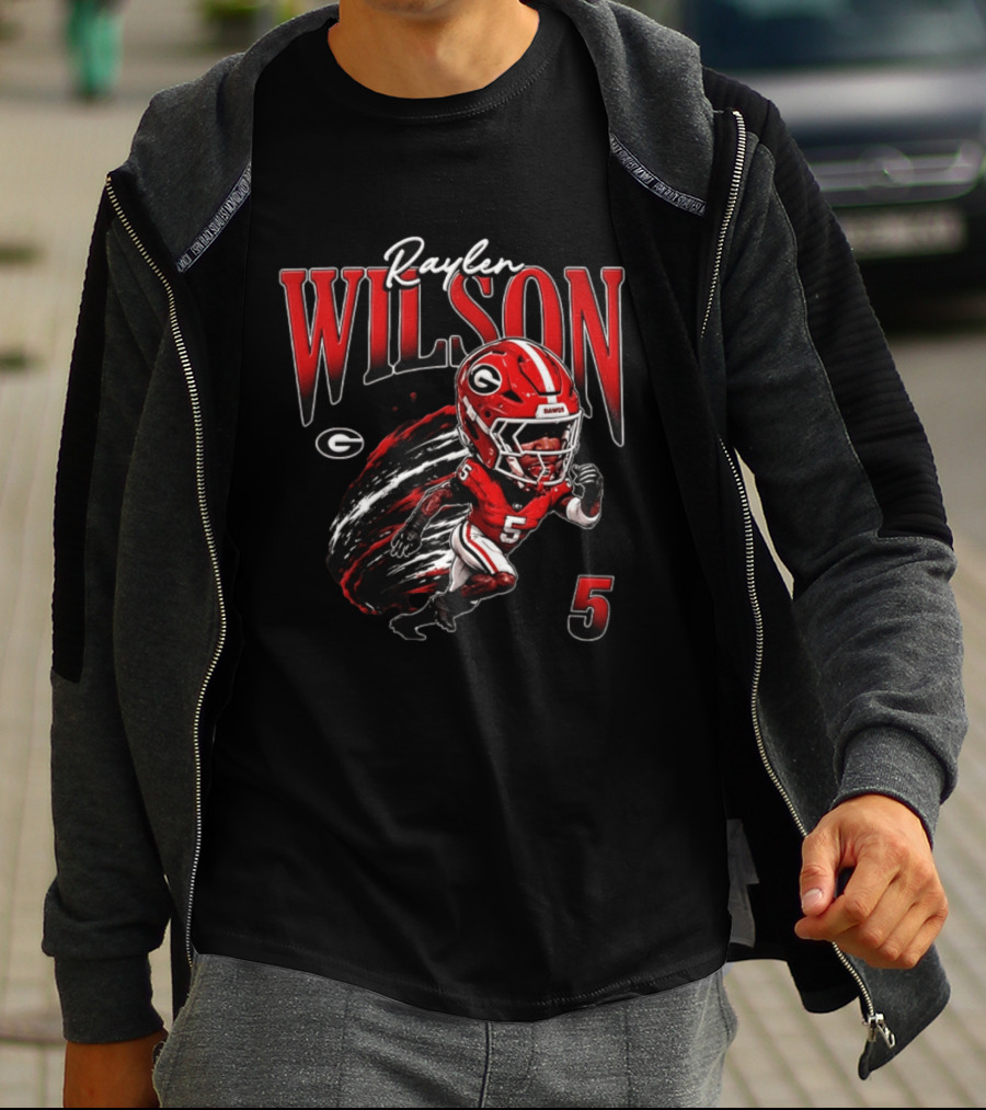 Raylen Wilson Georgia Bulldogs NCAA Football Caricature Fan Gear T-Shirt