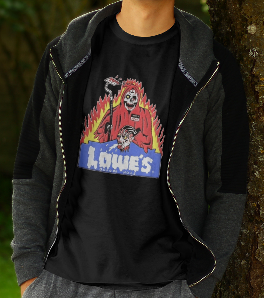 Lowes Before Hoes Hell O Death Grim Reaper Severed Head Paint Roller Cartoon T-Shirt