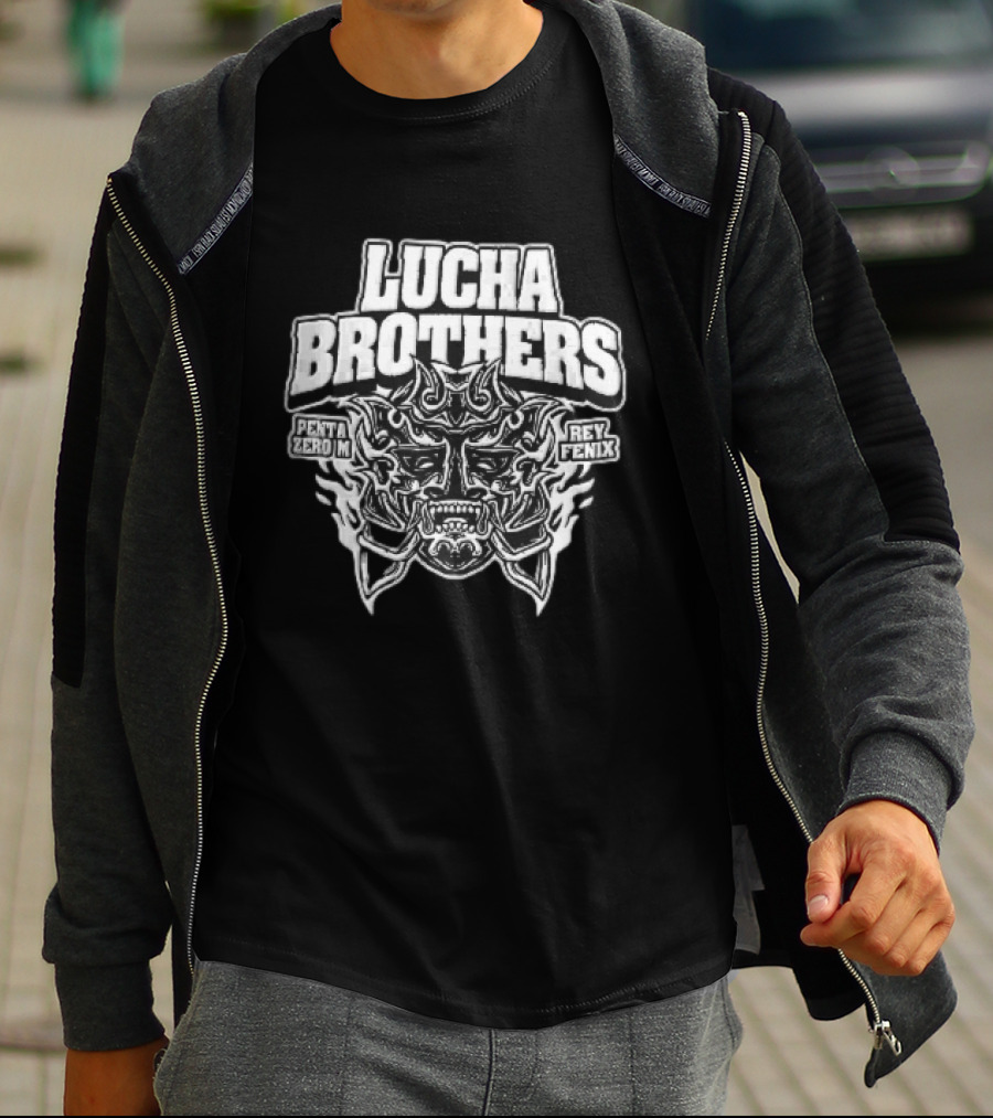 Lucha Brothers Penta Zero M Rey Fenix Horned Luchador Mask T-Shirt