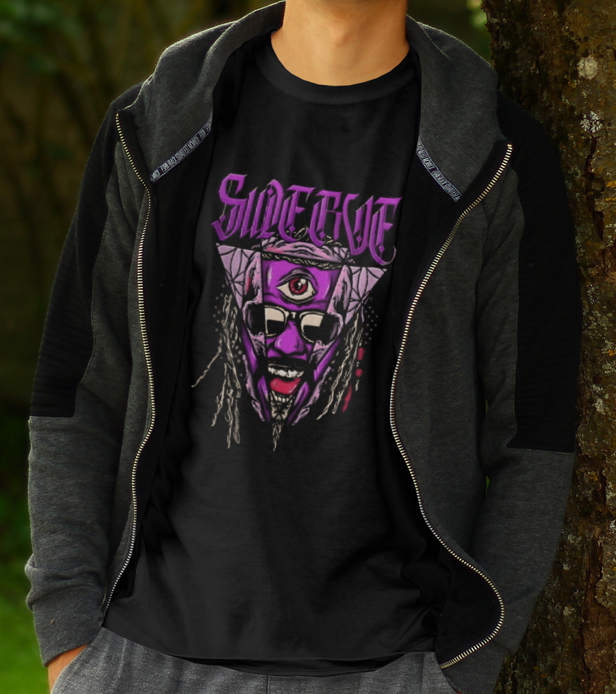 Swerve Psychedelic Third Eye Skull Dreadlocks Sunglasses T-Shirt