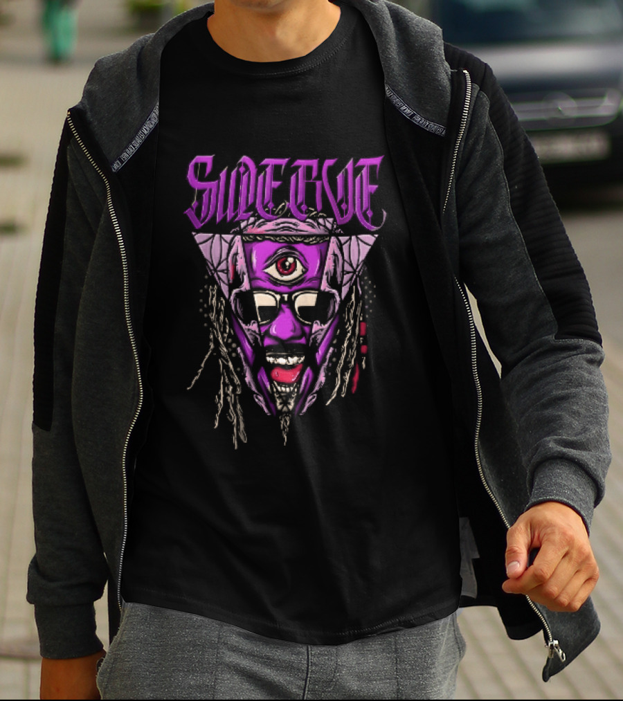 Swerve Psychedelic Third Eye Skull Dreadlocks Sunglasses T-Shirt