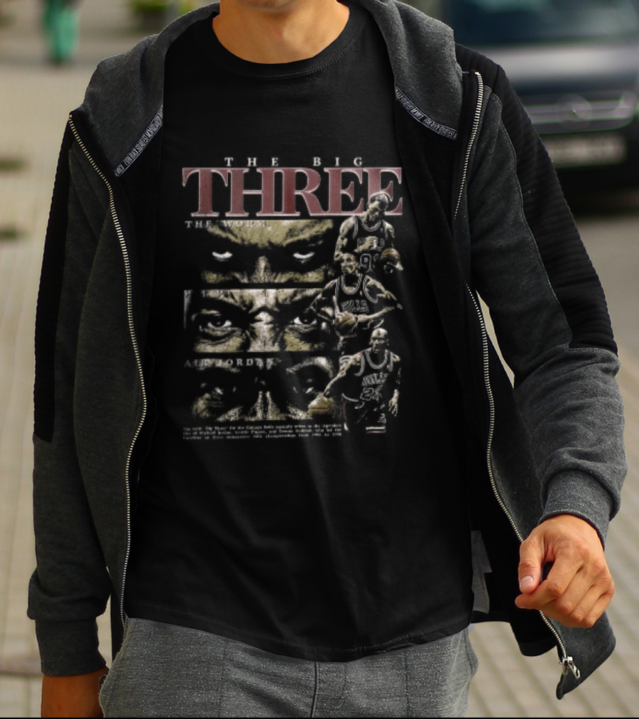 The Big Three The Worm Pip Jordan Chicago Bulls Trio Basketball Legends T-Shirt