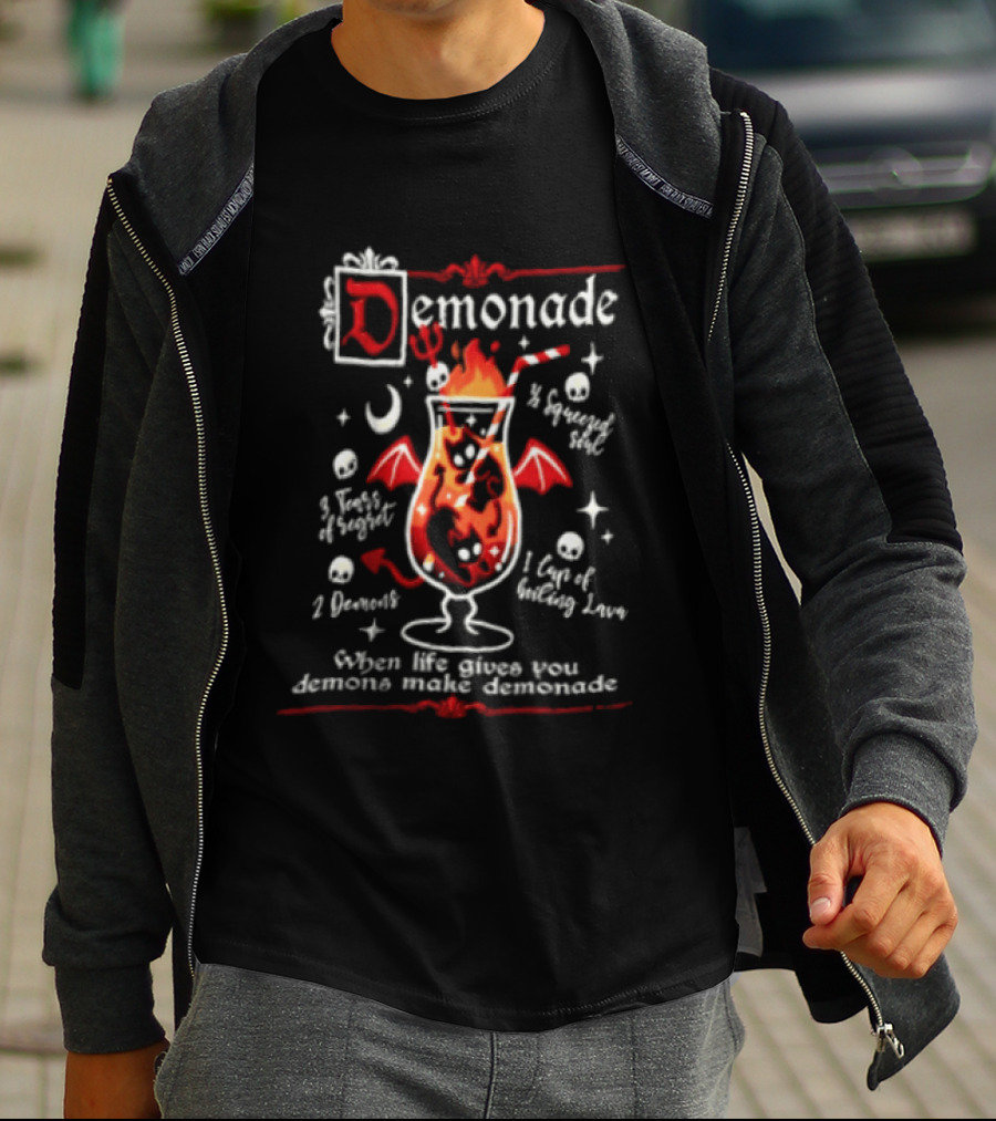 Demonade Spicy Drink With Occult Humor And Fire T-Shirt