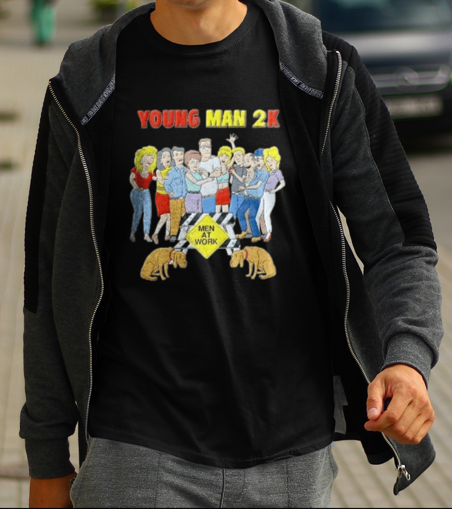 Young Man 2k Men At Work King Of The Hill Characters Crew T-Shirt