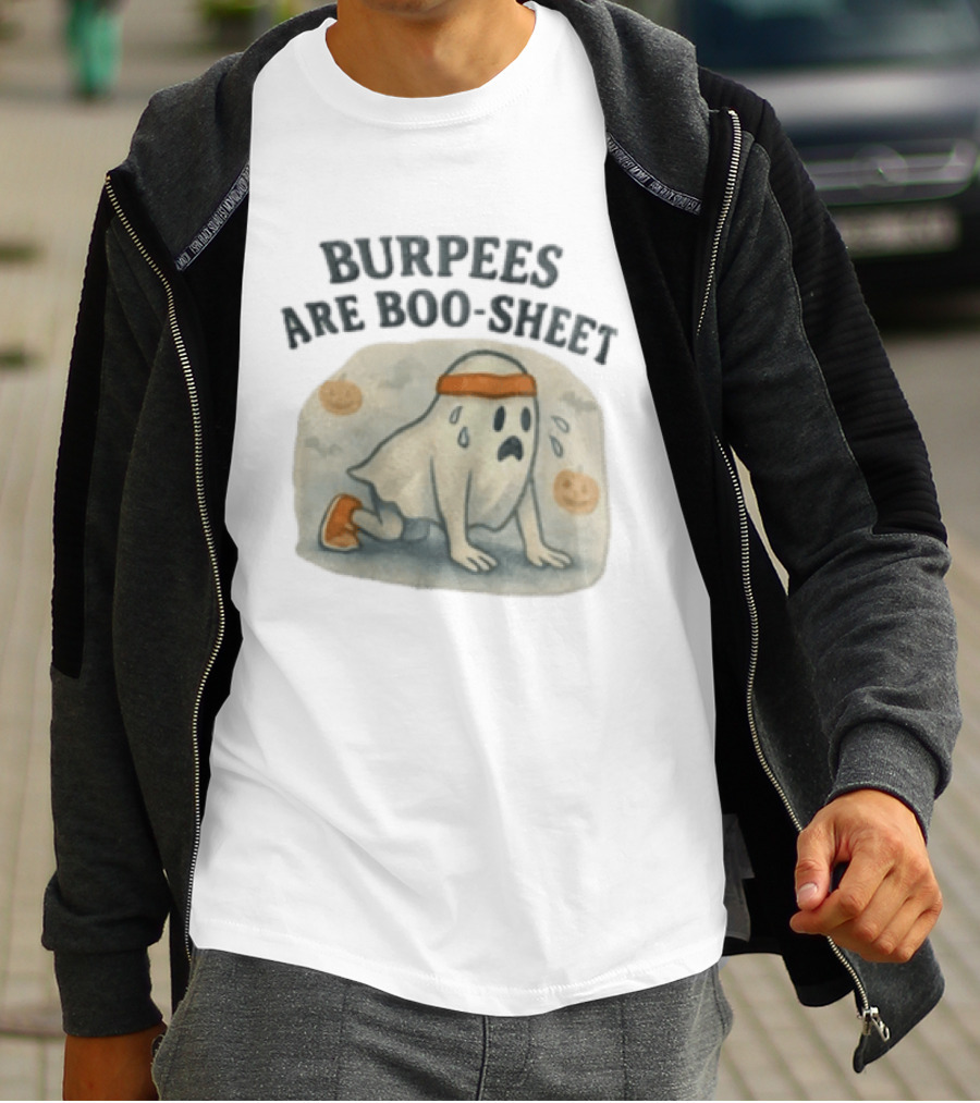 Burpees Are Boo Sheet Ghost Workout Halloween Humor T-Shirt