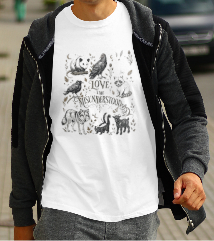 Love The Misunderstood Woodland Creatures Bear Fox Bird Rabbit Squirrel T-Shirt