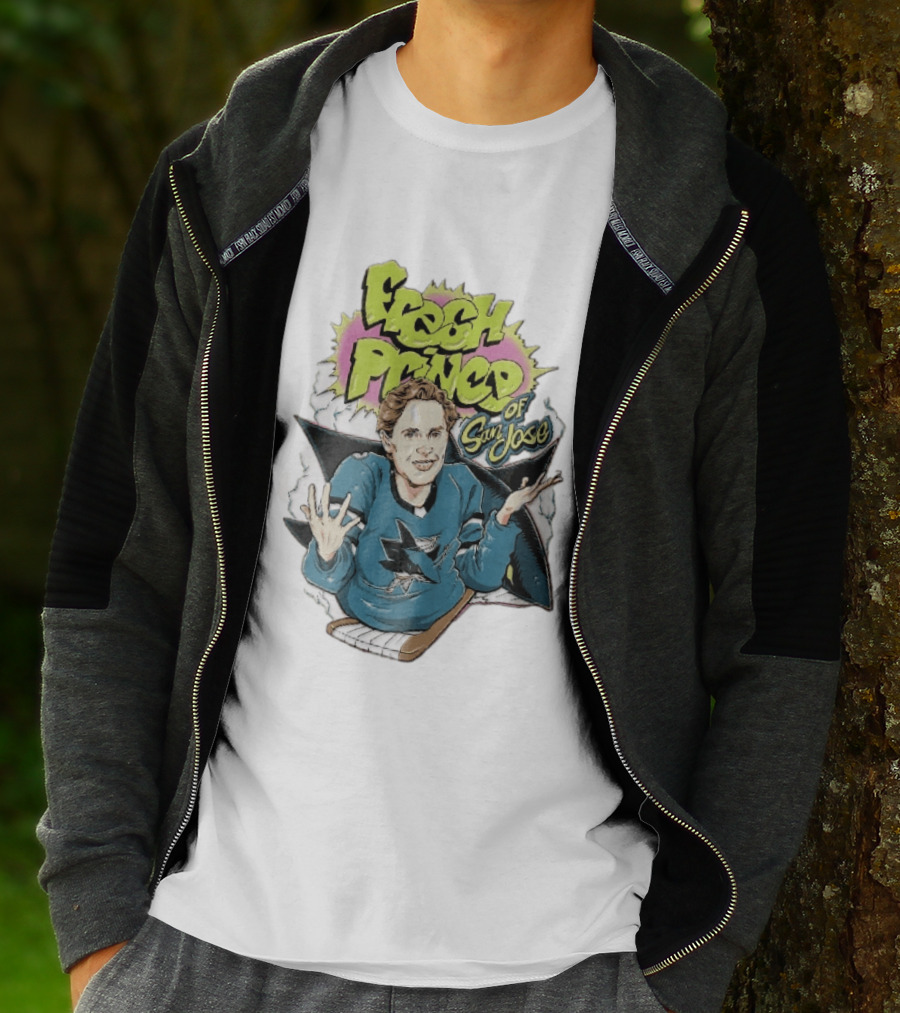 San Jose Sharks NHL Fresh Prince Cartoon Caricature Teal Hockey Jersey T-Shirt