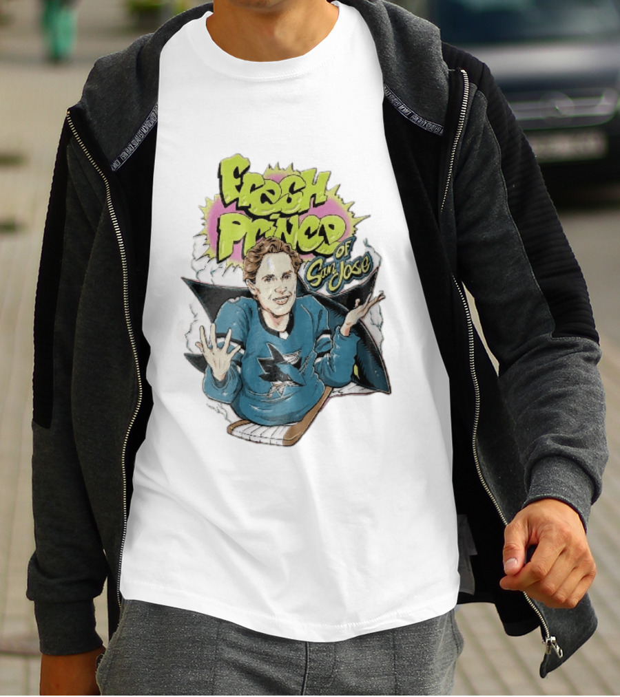 San Jose Sharks NHL Fresh Prince Cartoon Caricature Teal Hockey Jersey T-Shirt