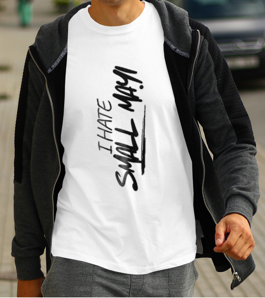 I Hate Small Talk Black Brush Lettering Handwritten Script T-Shirt