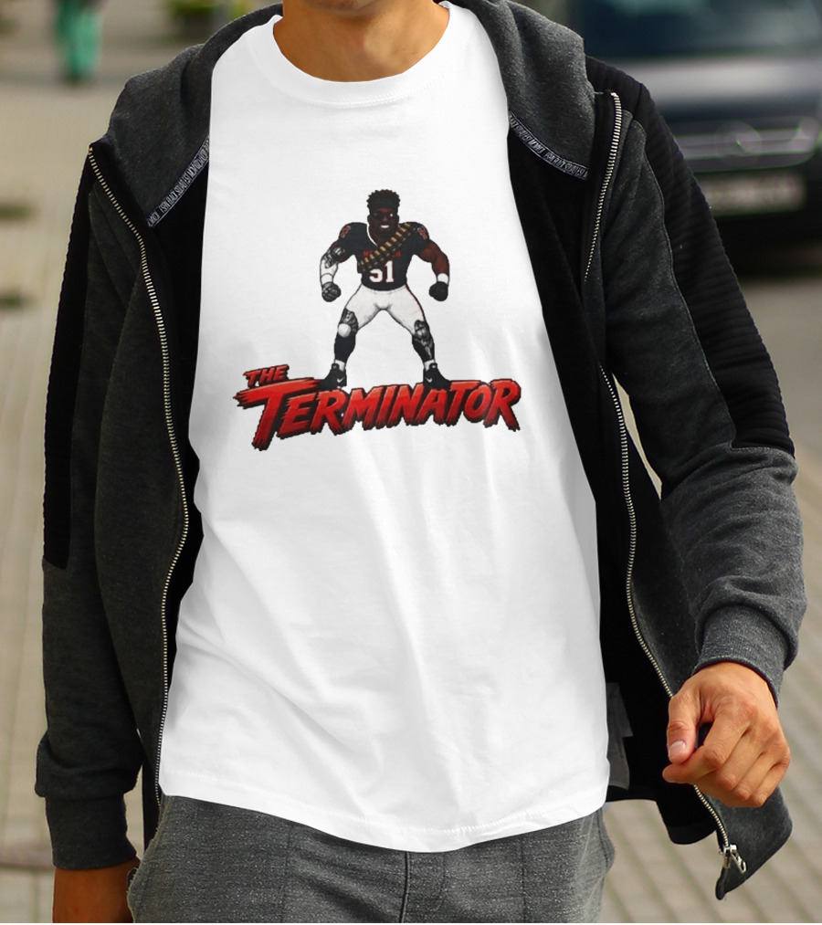 Streets Of Swarm Will Anderson Jr. The Terminator 51 Football Star Cartoon T-Shirt