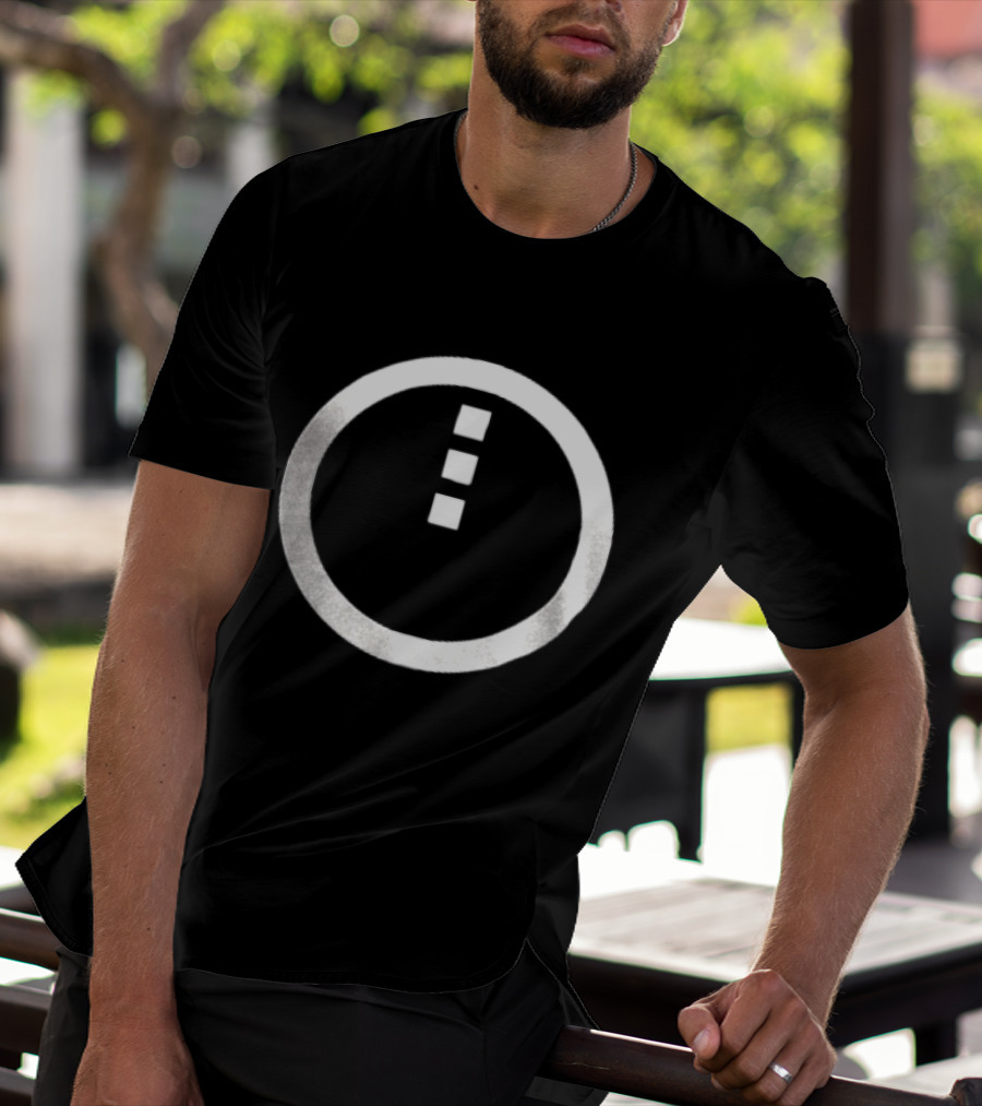 Circle Enclosing Three Vertical Stacked Squares T-Shirt