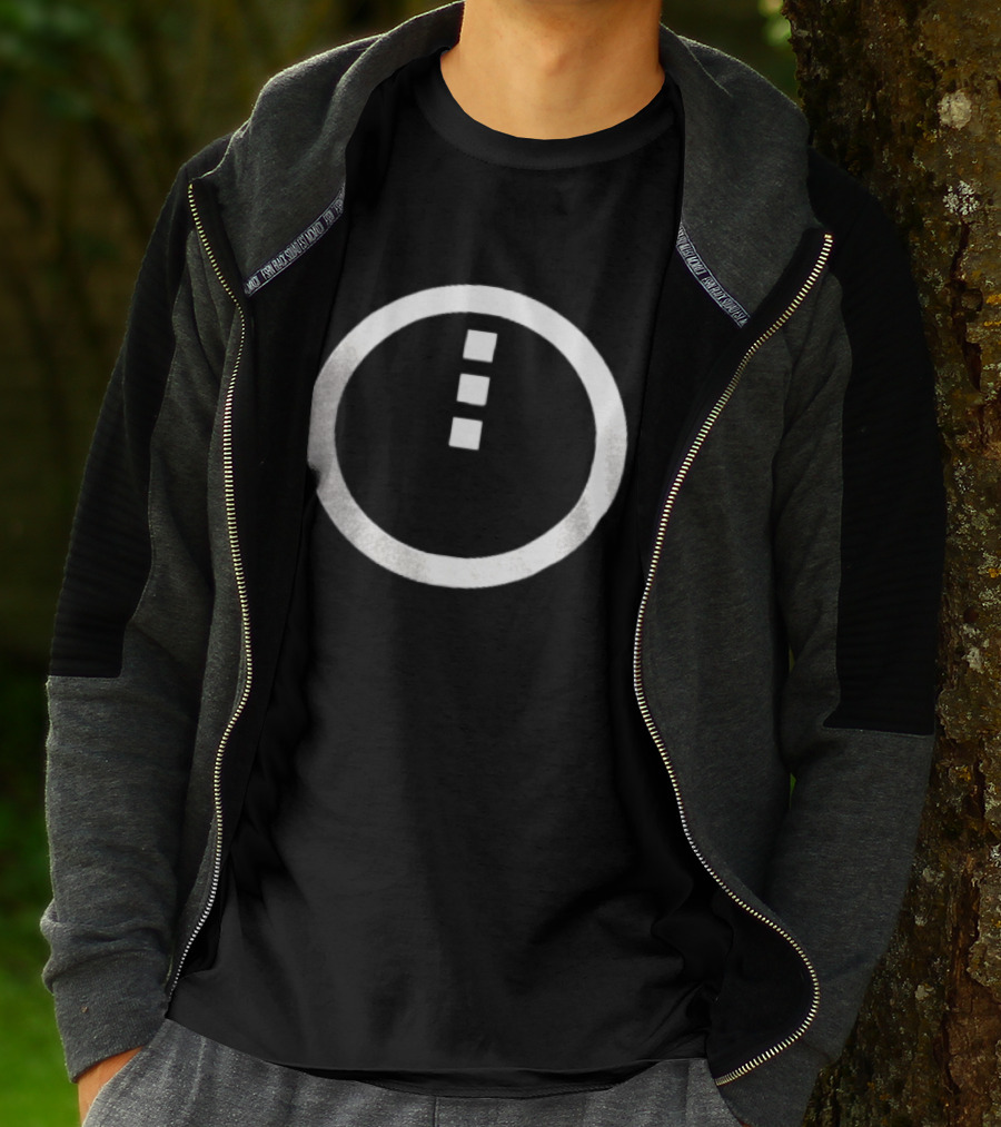 Circle Enclosing Three Vertical Stacked Squares T-Shirt