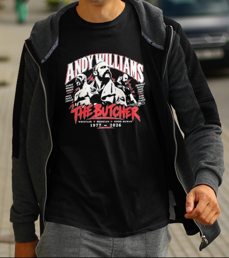Andy Williams The Butcher Wrestler Musician 1977 2026 T-Shirt