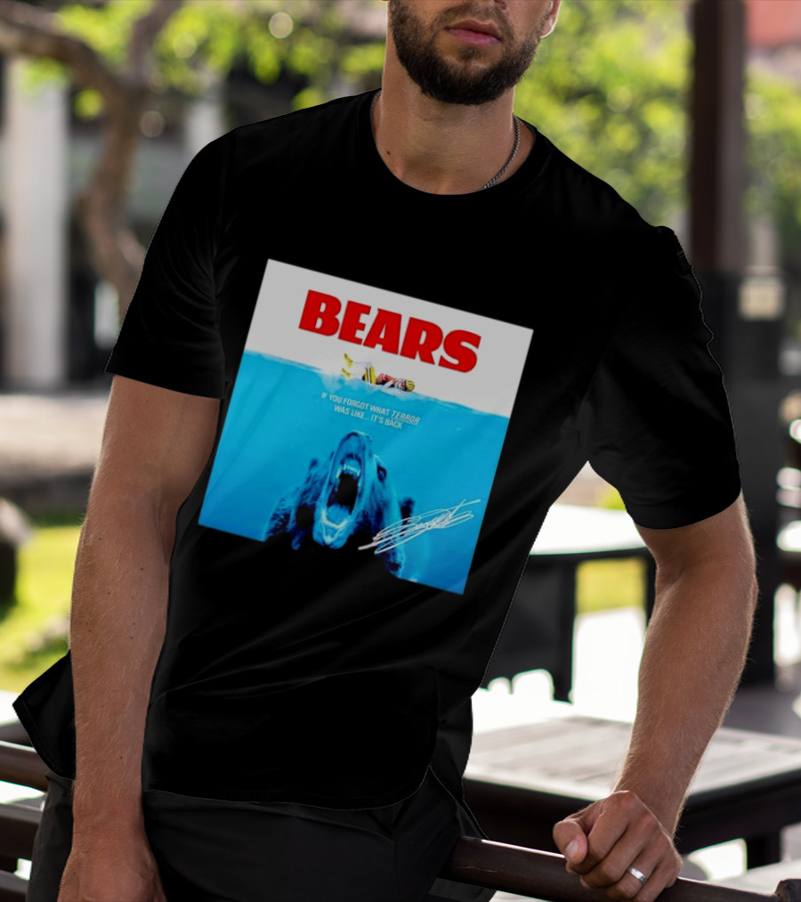 BEARS Caleb Williams Green Bay Packers Player Swimming Bear If You Forgot What Terror Was Like It's Back Chicago Bears T-Shirt