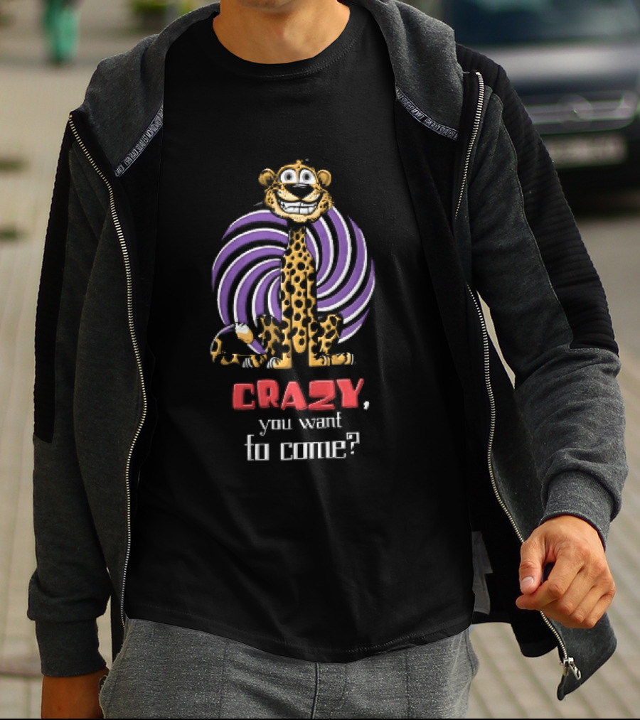 Crazy Leopard You Want To Come Question Mark T-Shirt