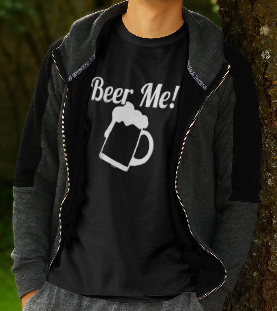 Beer Me Drinking Novelty Black Cotton T-Shirt