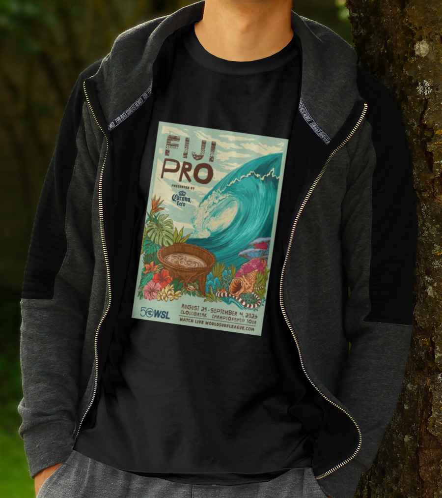 Fiji Pro Cloudbreak 2026 Presented By Corona Cero August 25 September 4 World Surf League Championship Tour T-Shirt
