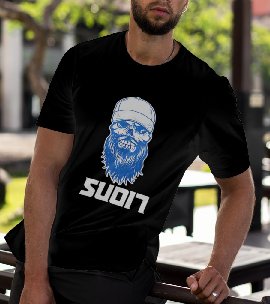 Luke Combs Skull Cap Beard Detroit Lions SUD17 T-Shirt