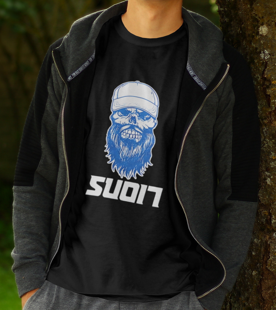 Luke Combs Skull Cap Beard Detroit Lions SUD17 T-Shirt