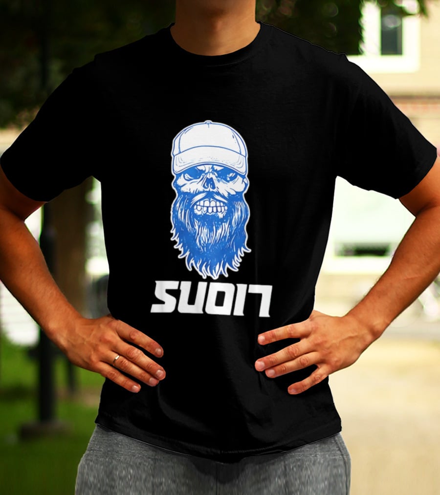 Luke Combs Skull Cap Beard Detroit Lions SUD17 T-Shirt