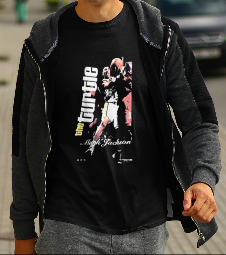 Mark Jackson The Turtle Basketball Slam Vintage Style Sports Action T-Shirt