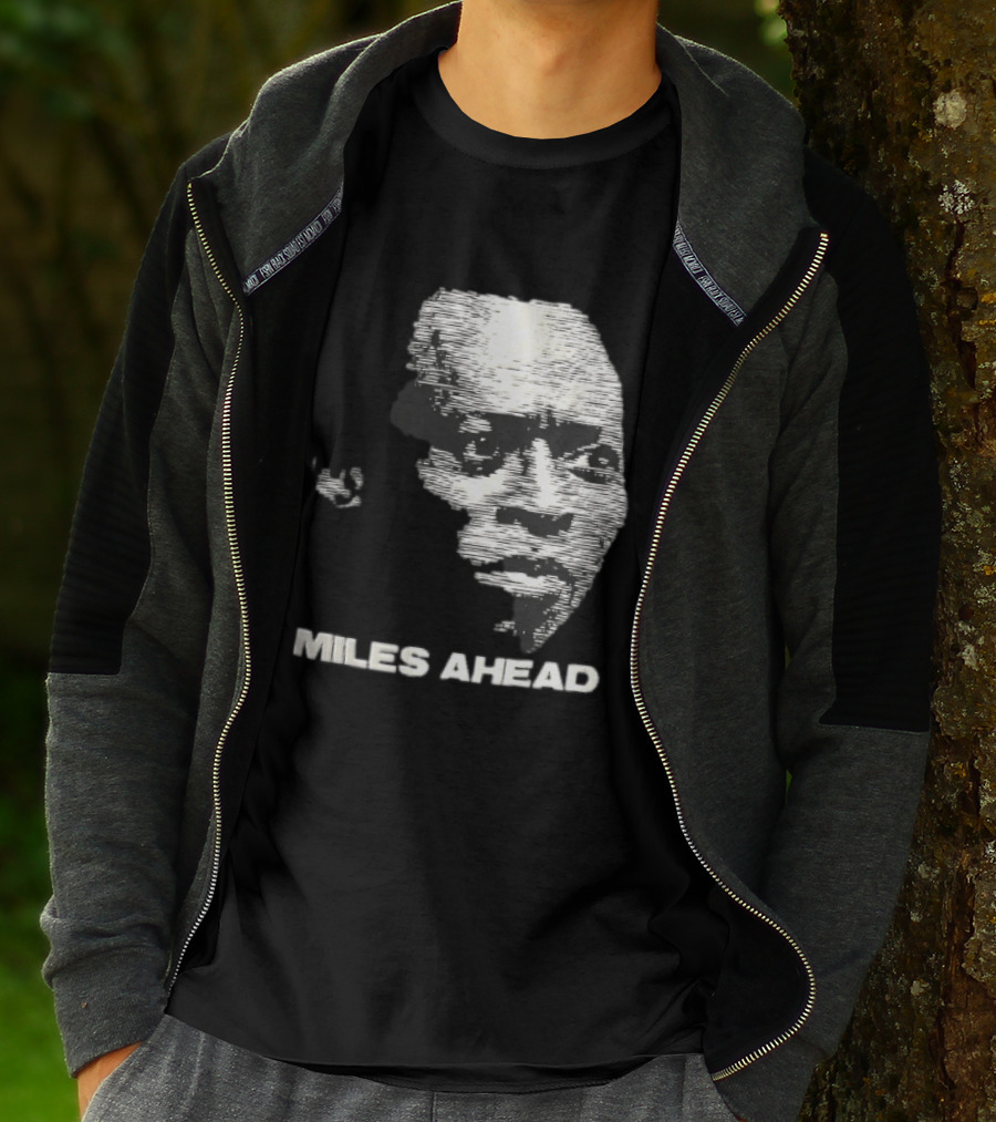 Miles Ahead Face Close Up Horizontal Lines T-Shirt