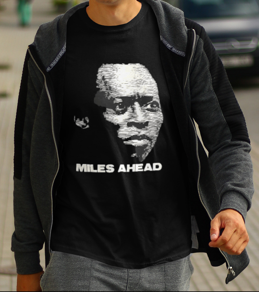 Miles Ahead Face Close Up Horizontal Lines T-Shirt