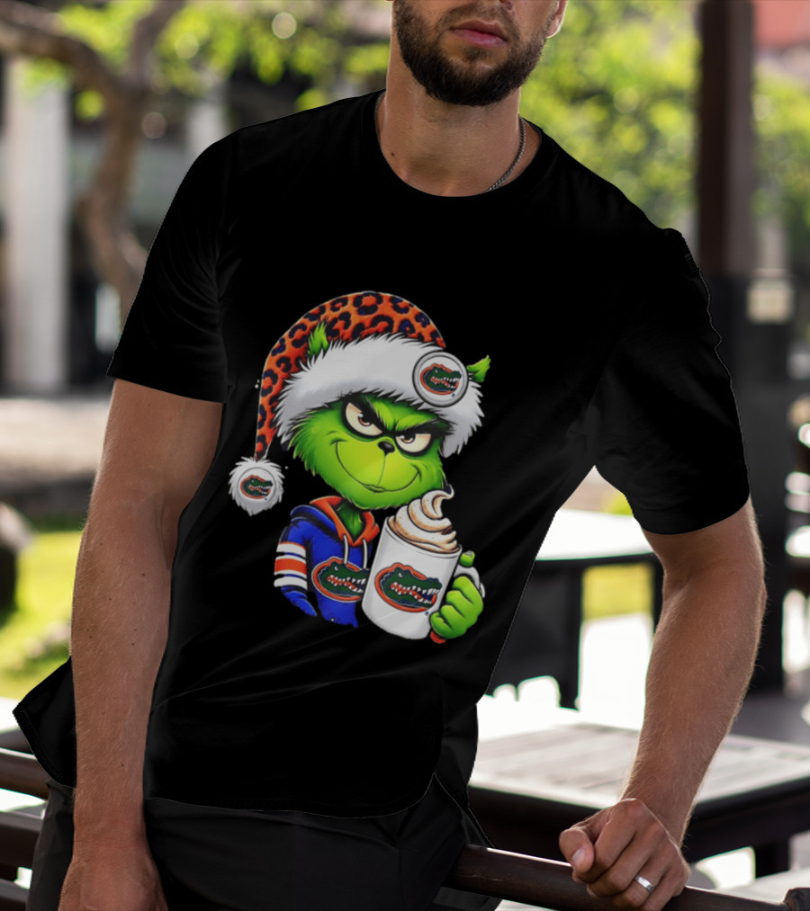 Holiday 2026 Grinch In Florida Gators With Festive And Santa Hat T-Shirt