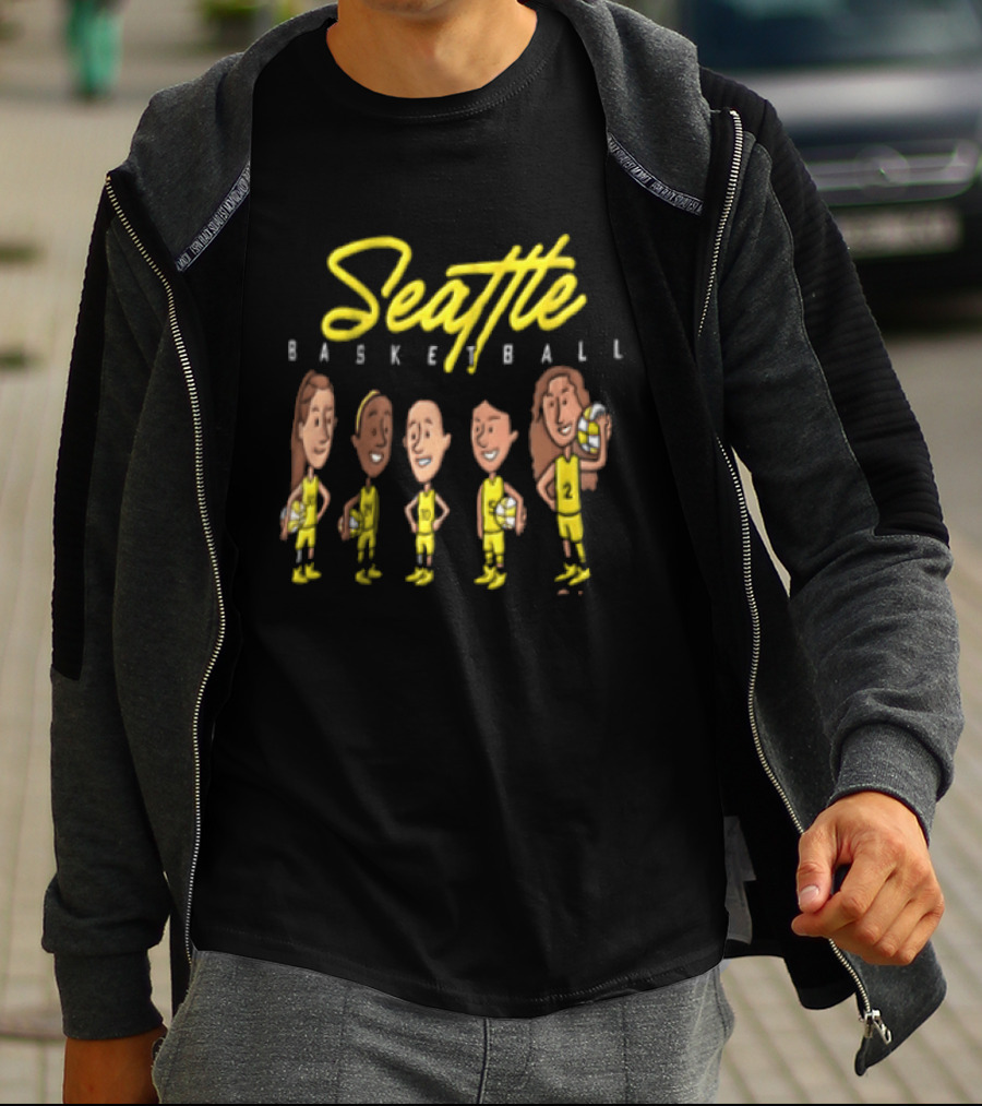 Seattle Basketball Players Cartoon WNBA 2026 T-Shirt