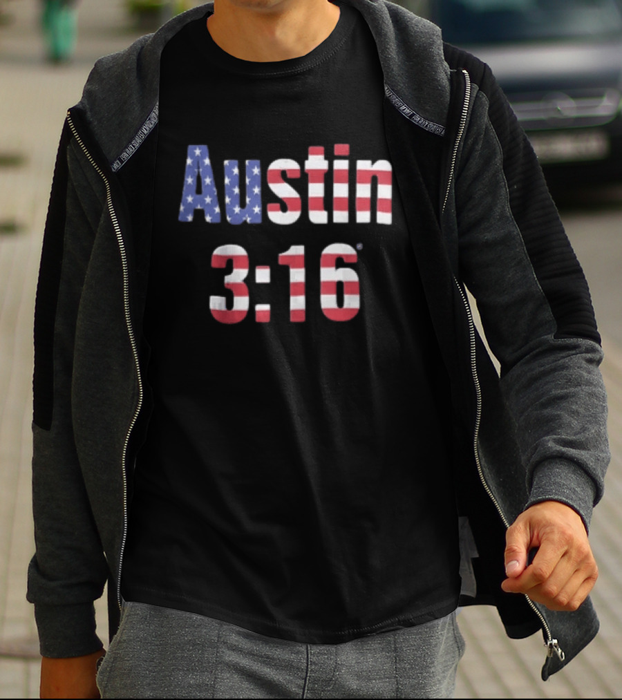Steve Austin 3 16 American Flag WWE Stone Cold T-Shirt