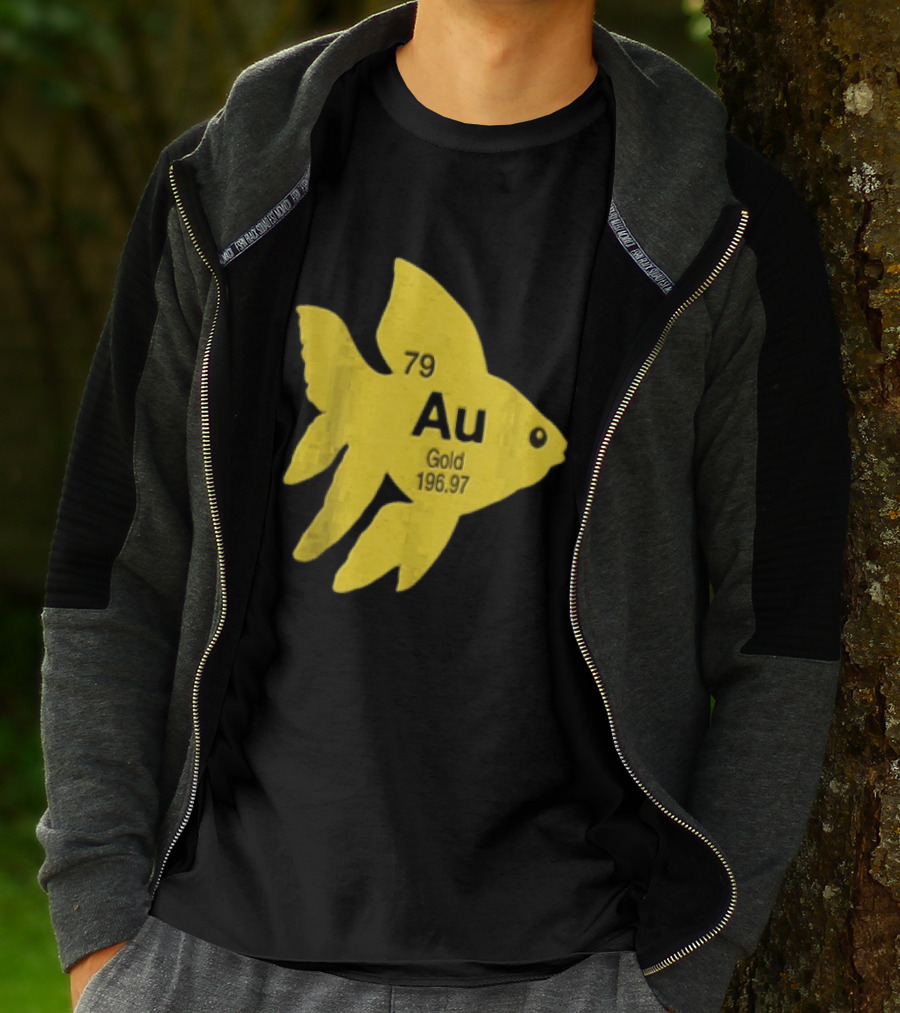 Periodic Table 79 Au Gold Fish Element 196.97 T-Shirt