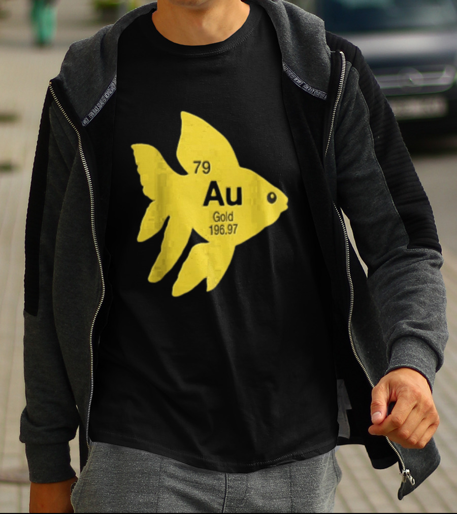 Periodic Table 79 Au Gold Fish Element 196.97 T-Shirt