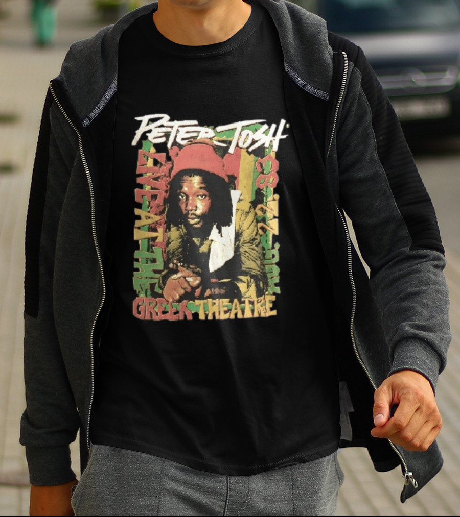 Peter Tosh Live At The Greek Theatre Aug 22 83 Rastafarian Dreadlocked Musician T-Shirt