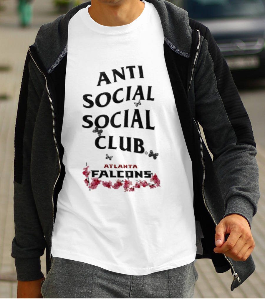 Atlanta Falcons Anti Social Social Club Flowers 2026 T-Shirt