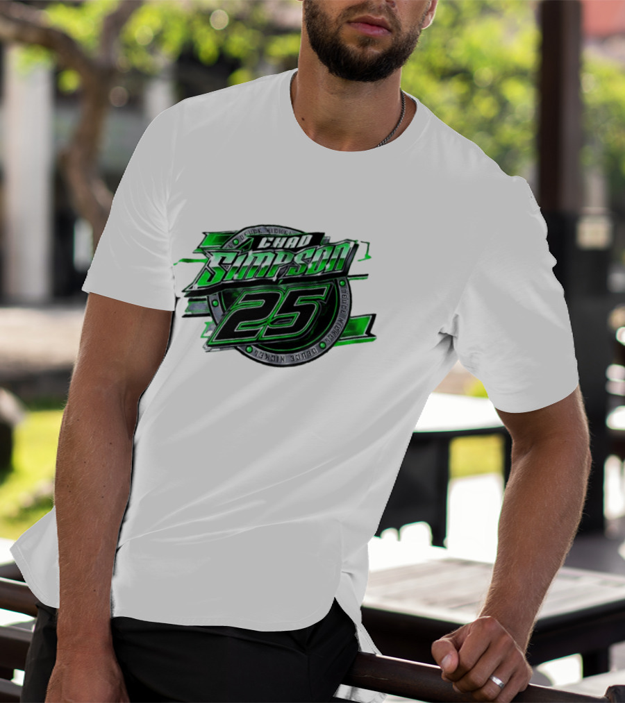 Chad Simpson 25 Deuce Nickel Racing Green Black Christian Series T-Shirt