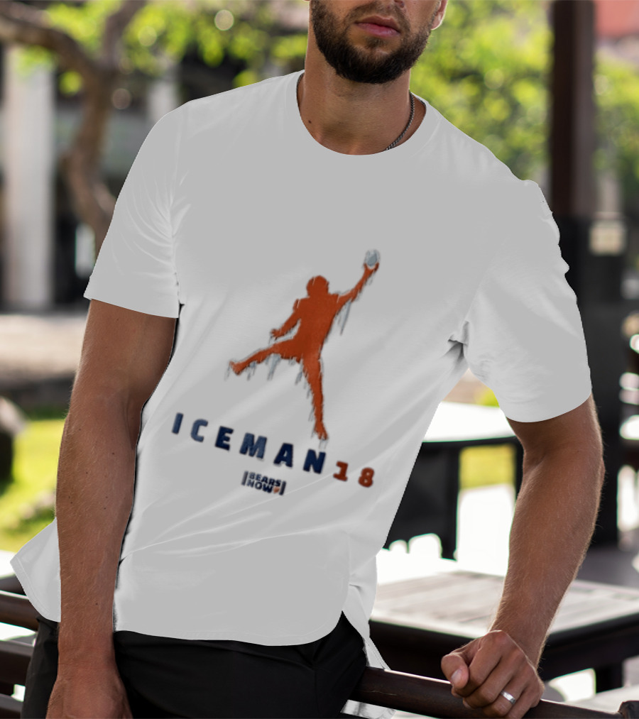 Chicago Bears Iceman 18 Now Frozen Football Player Jumpman Pose Icicles T-Shirt