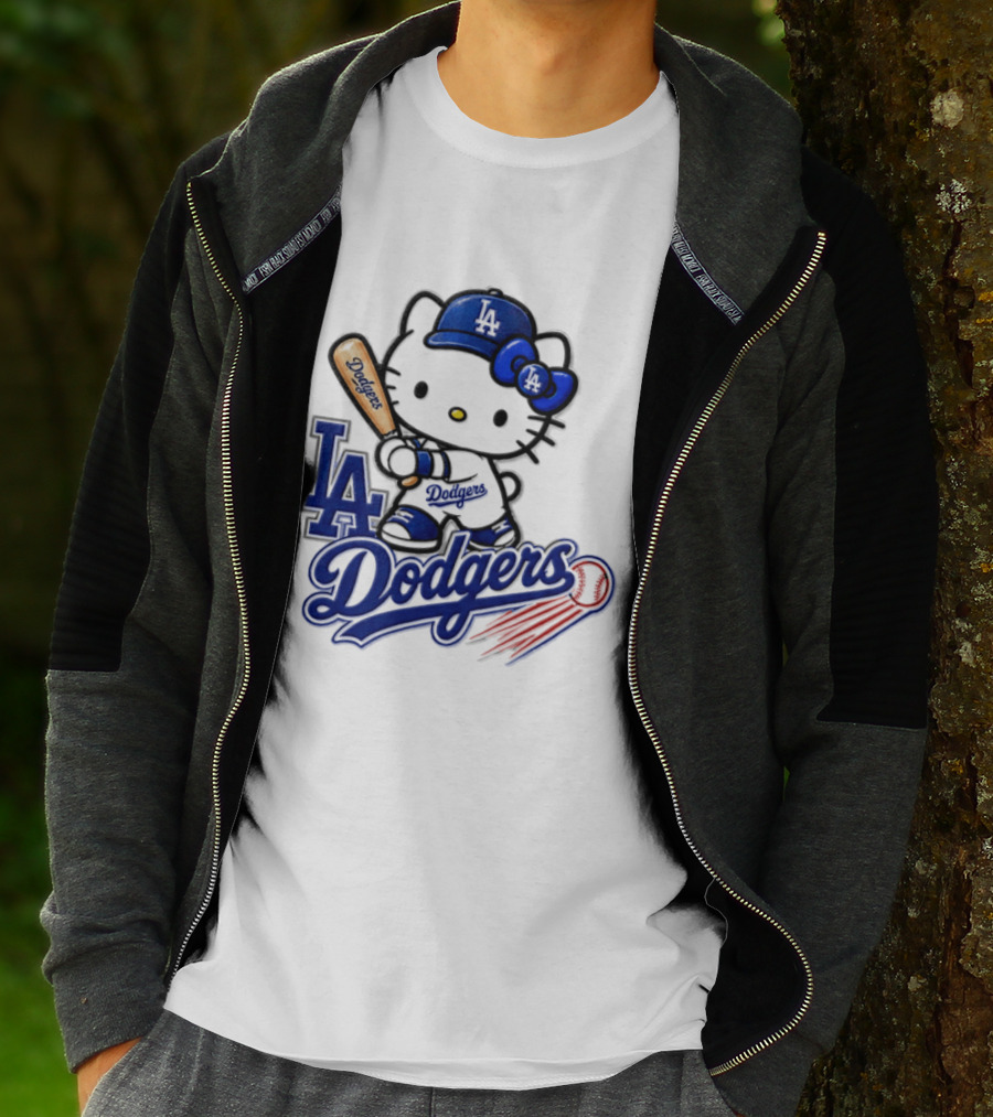 Hello Kitty Los Angeles Dodgers 2026 MLB Baseball Collaboration T-Shirt