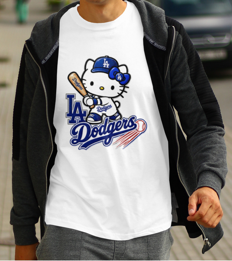 Hello Kitty Los Angeles Dodgers 2026 MLB Baseball Collaboration T-Shirt