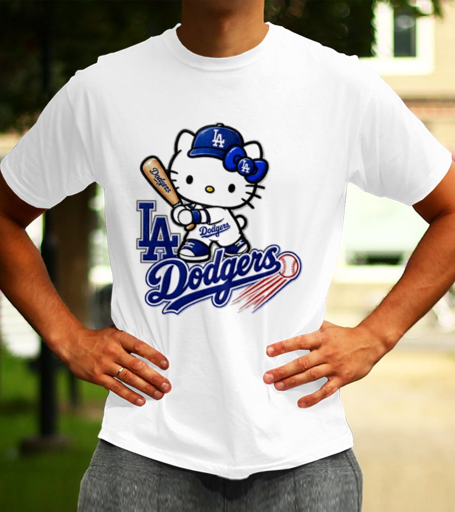 Hello Kitty Los Angeles Dodgers 2026 MLB Baseball Collaboration T-Shirt