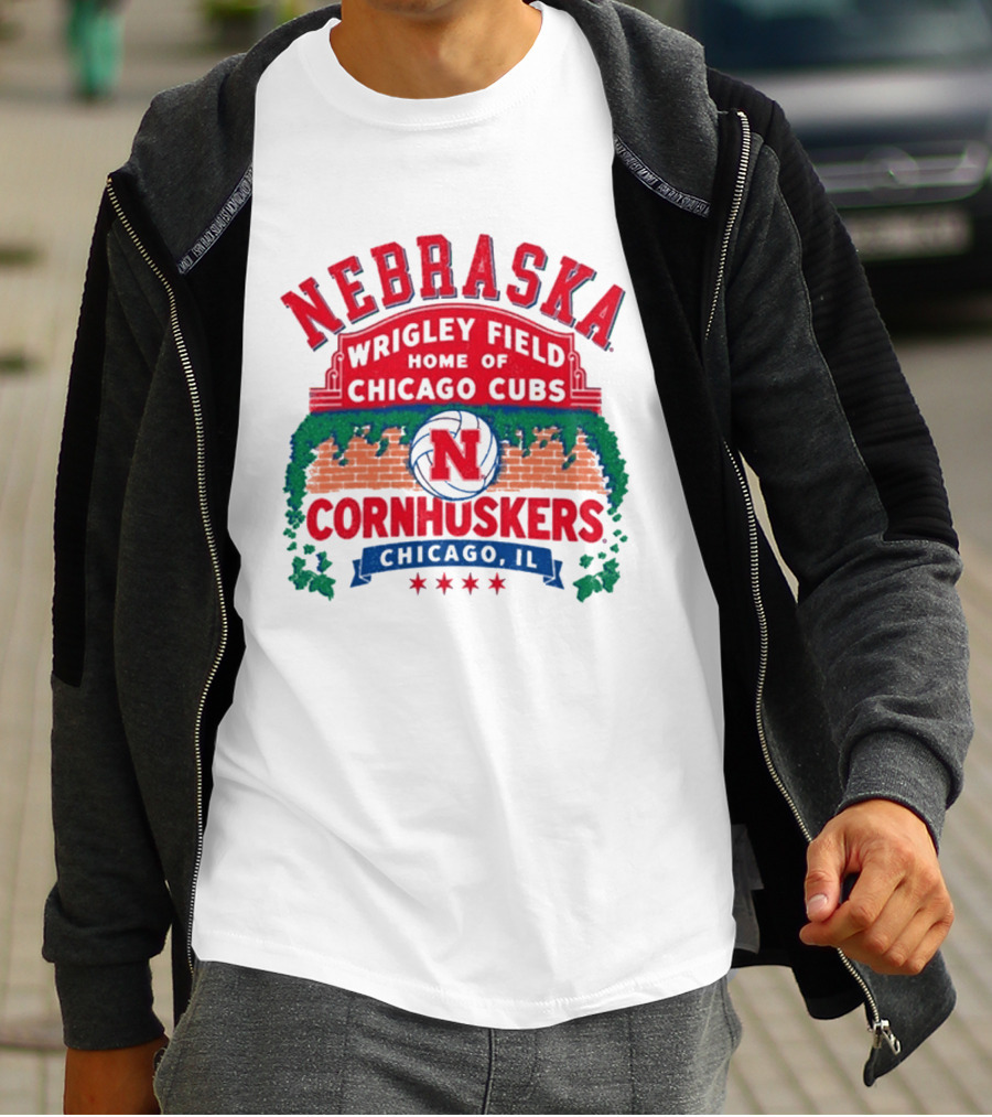Nebraska Cornhuskers Volleyball Wrigley Field Home Of Chicago Cubs 2026 Chicago IL T-Shirt