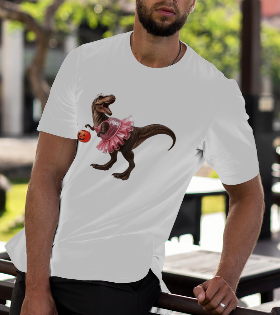 Trick Or Treat Rex Princess Tutu Halloween T-Shirt