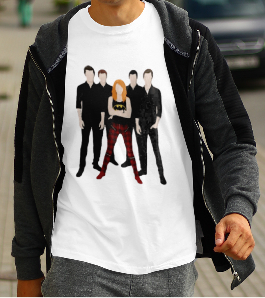 Vector Alternative Rock Band With Bat Symbol And Checkered Pants T-Shirt