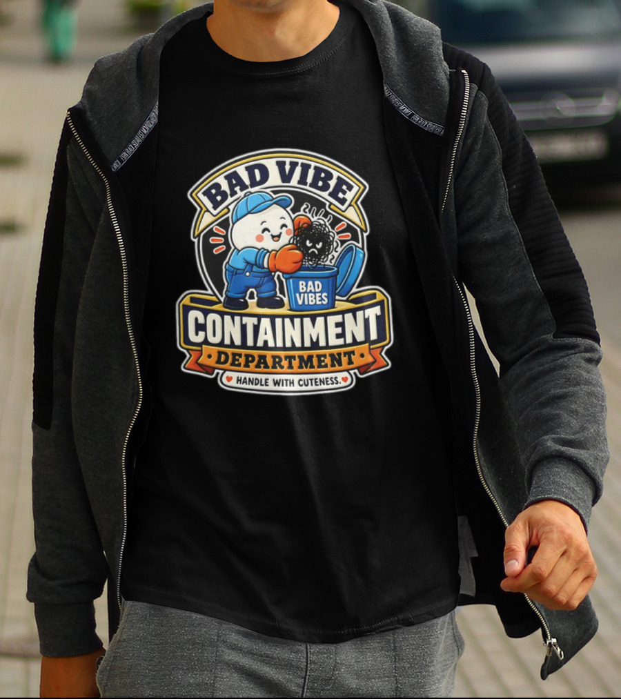 Bad Vibe Containment Department Handle With Cuteness T-Shirt