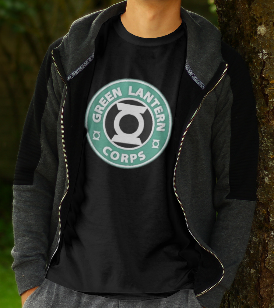 Green Lantern Corps Circular Coffee Power Ring T-Shirt