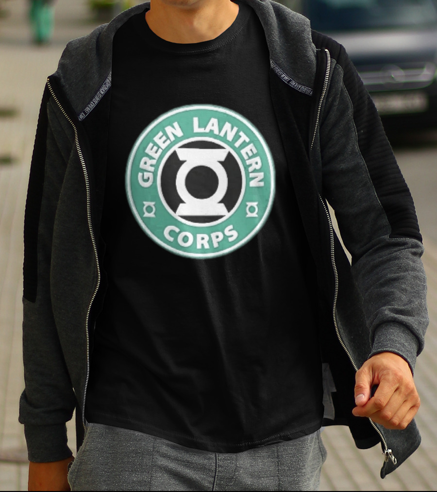 Green Lantern Corps Circular Coffee Power Ring T-Shirt