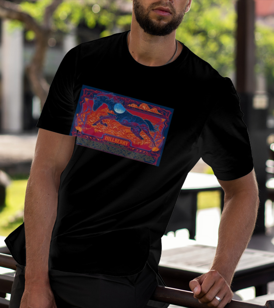 Hillberry October 7 11 2026 Harvest Moon Festival Concert Majestic Horse Celestial Landscape T-Shirt