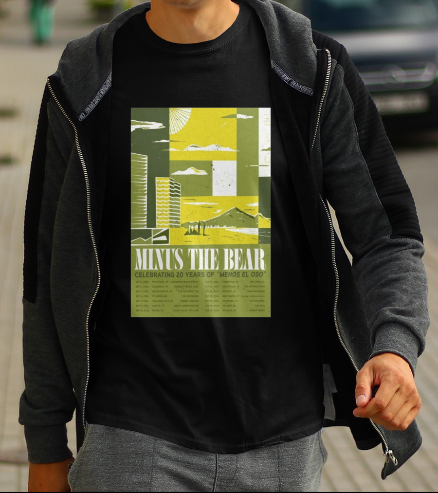 Minus The Bear Celebrating 20 Years Of Menos El Oso 2026 US Tour Dates T-Shirt