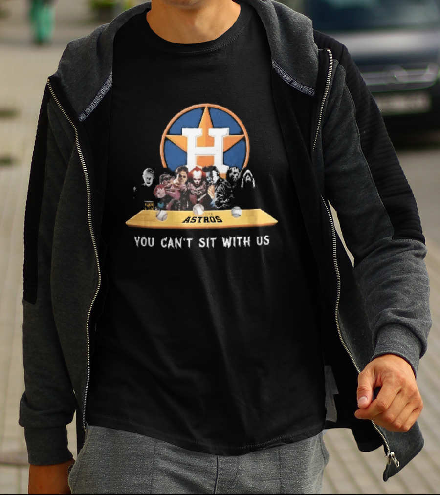 Houston Astros You Can't Sit With Us Horror Movie Characters Baseball Bench T-Shirt