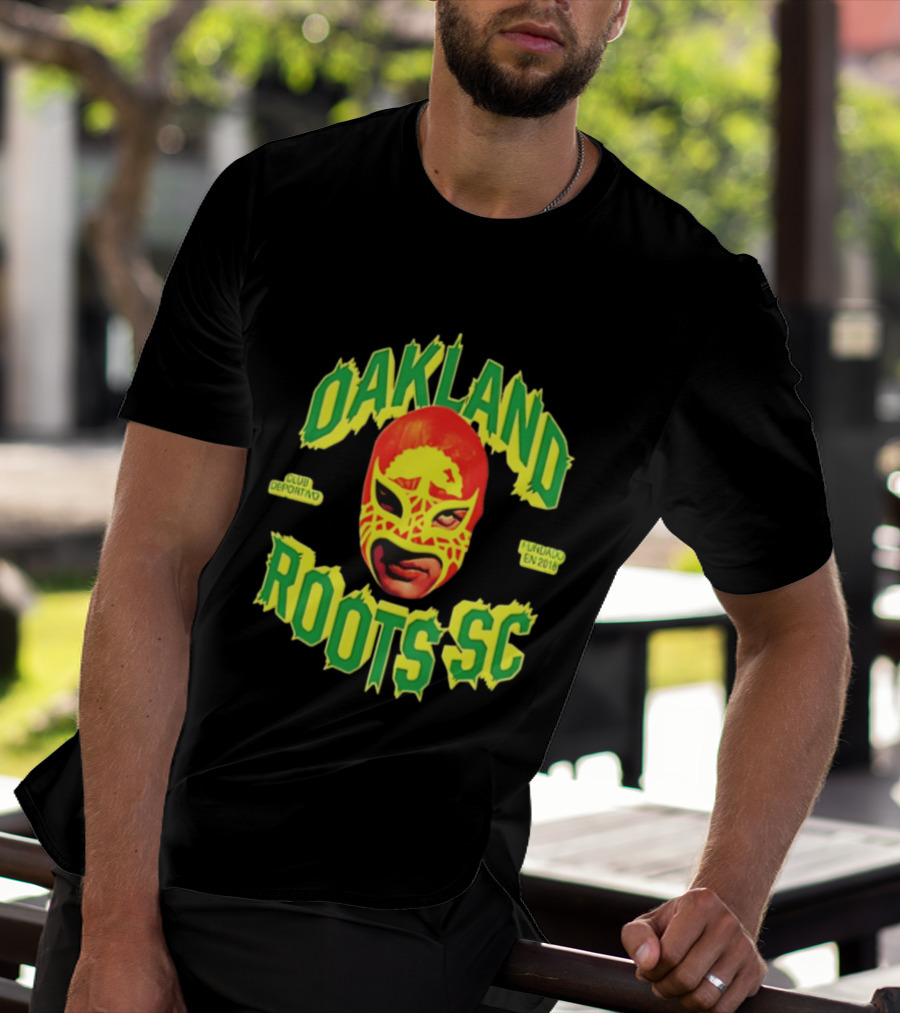 Oakland Roots SC Mucho Punk Máscara Luchador Club Deportivo Fundado En 2018 T-Shirt