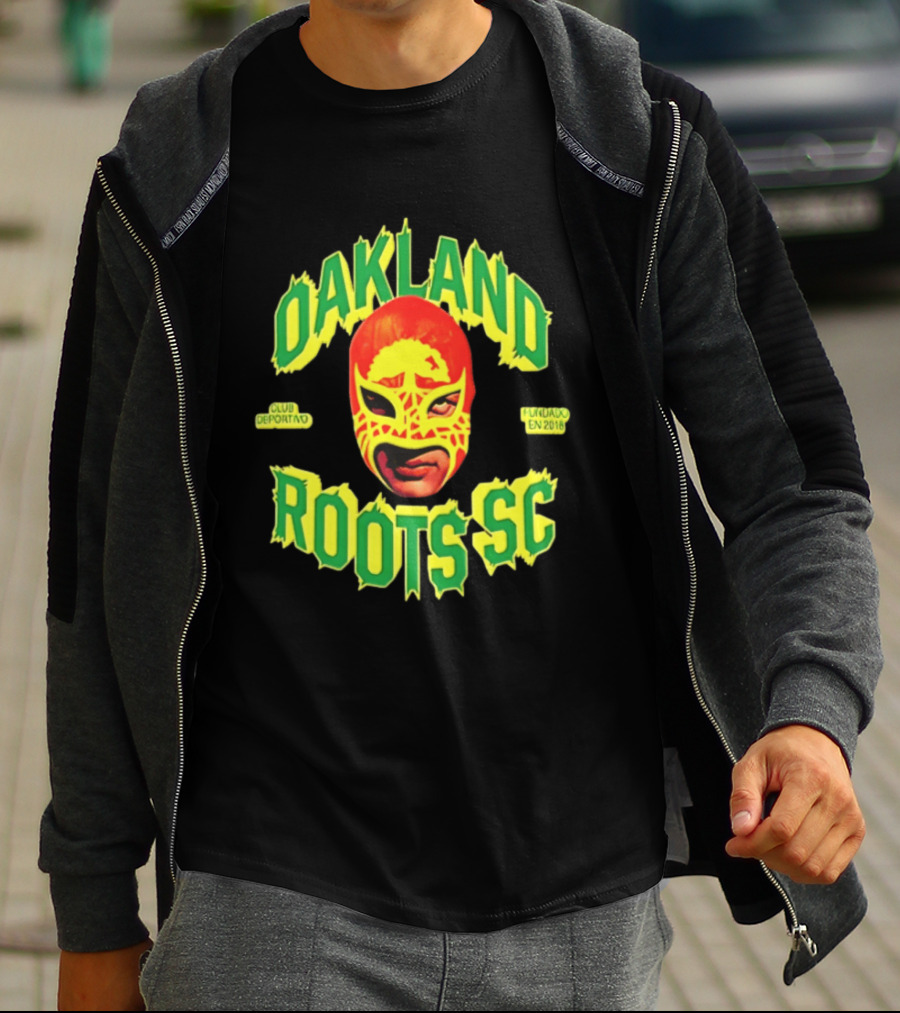 Oakland Roots SC Mucho Punk Máscara Luchador Club Deportivo Fundado En 2018 T-Shirt